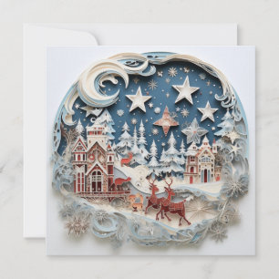 Holiday decorated Christmas greeting card