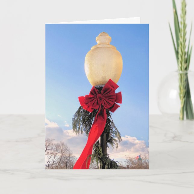 Holiday Decorated Lamp Post Card (Front)