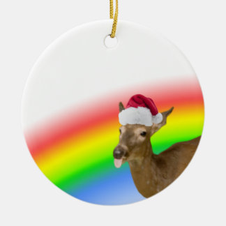 Holiday deer ceramic tree decoration