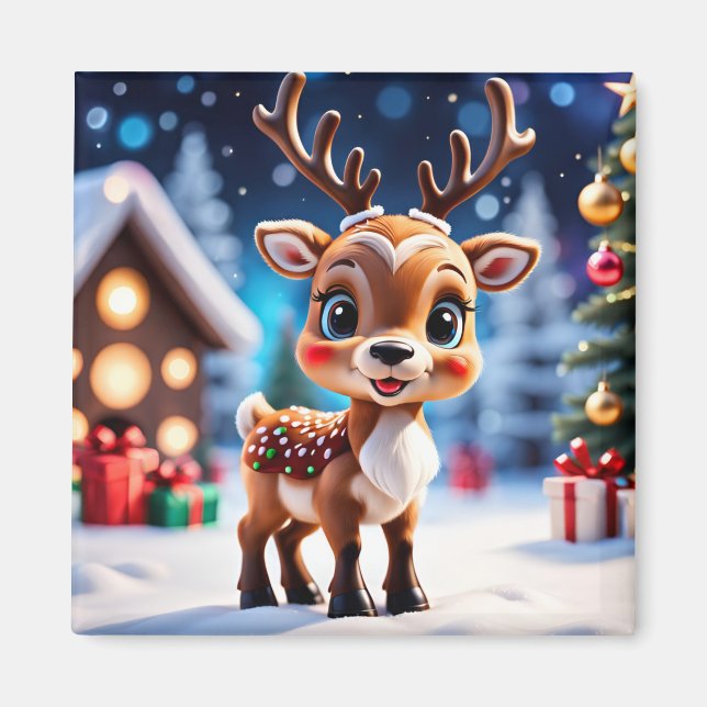 Holiday Deer Magnet (Front)