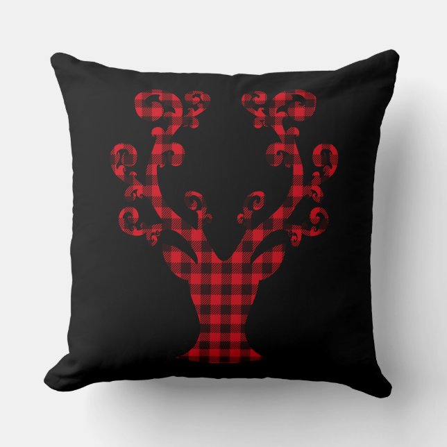 Holiday Deer Throw Pillow (Front)
