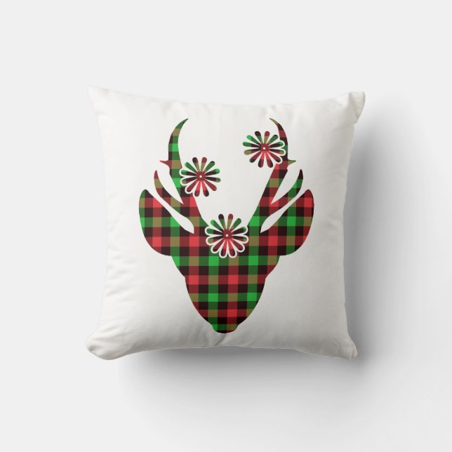 Holiday Deer Throw Pillow (Front)