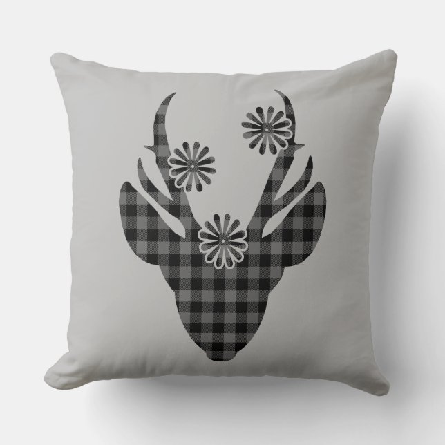 Holiday Deer Throw Pillow (Front)