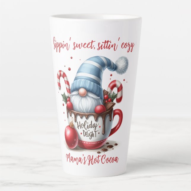 Holiday Delight Gnome Latte Mug (Front)