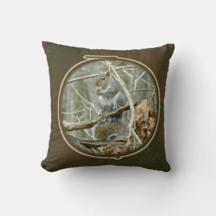 Holiday Design - Grey Squirrel Cushion