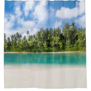 Holiday destination shower curtain