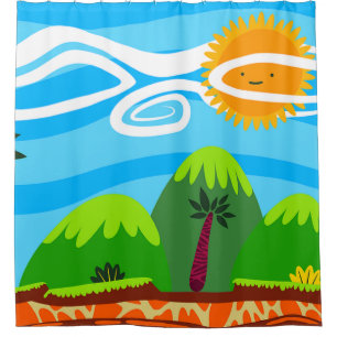 Holiday destination shower curtain