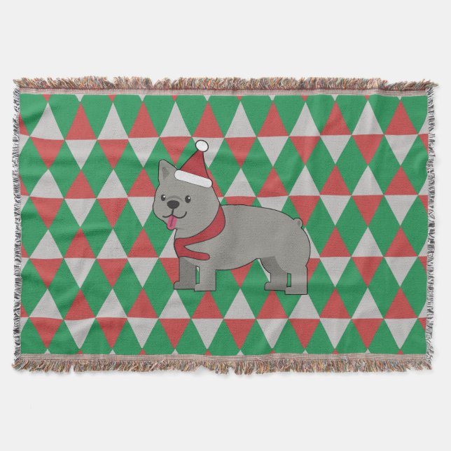 Holiday Diamonds Dog Throw Blanket (Front)