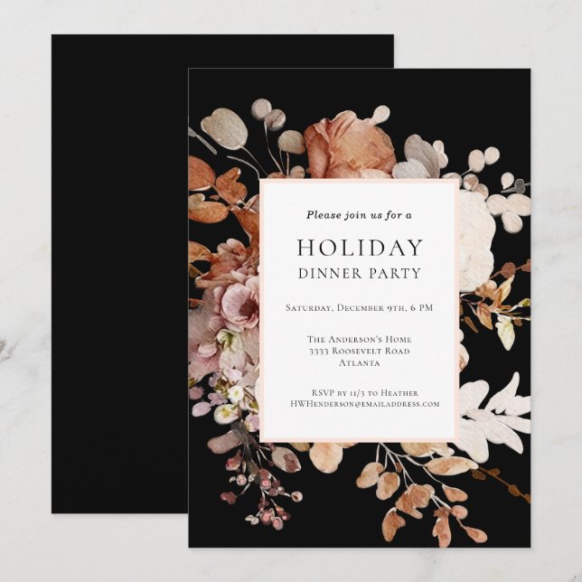 Holiday Dinner Party Invitation (Front/Back)