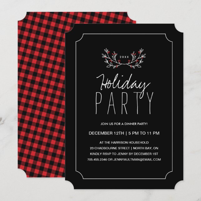 Holiday Dinner Party Invitation (Front/Back)