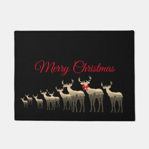 Holiday Doormat-Merry Christmas Tan Deer/Elk Doormat