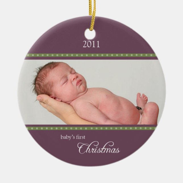 Holiday Dots Ornament plum/green (Front)