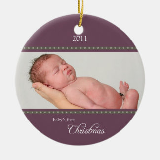 Holiday Dots Ornament plum/stone