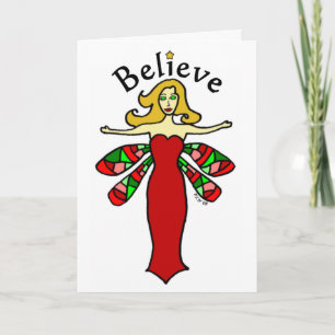 Holiday Dragonfly Fairy Greeting Card