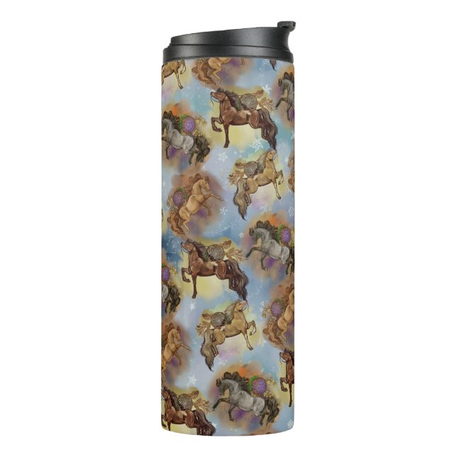 Holiday Dreamcatcher Western Horses Pattern  Thermal Tumbler (Rotated Left)