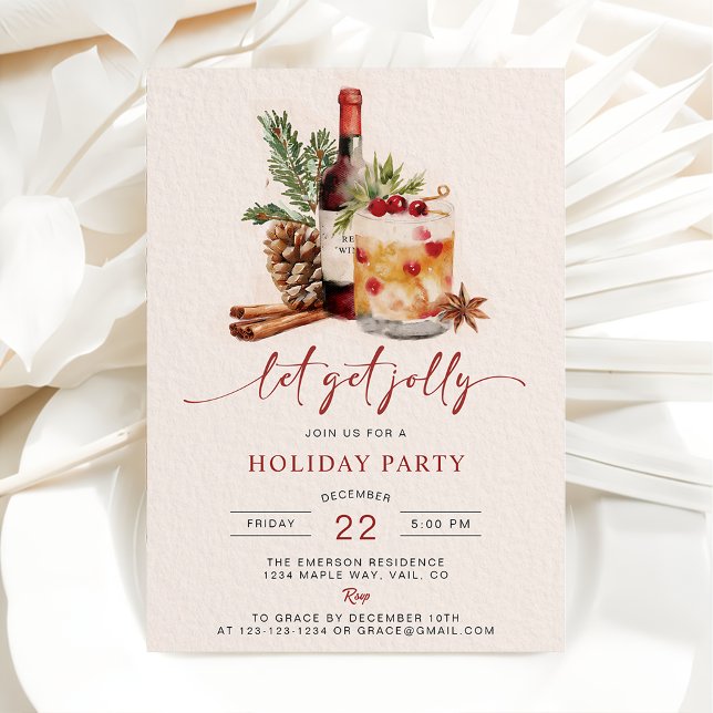 Holiday Drink Christmas Party Invitations (Creator Uploaded)