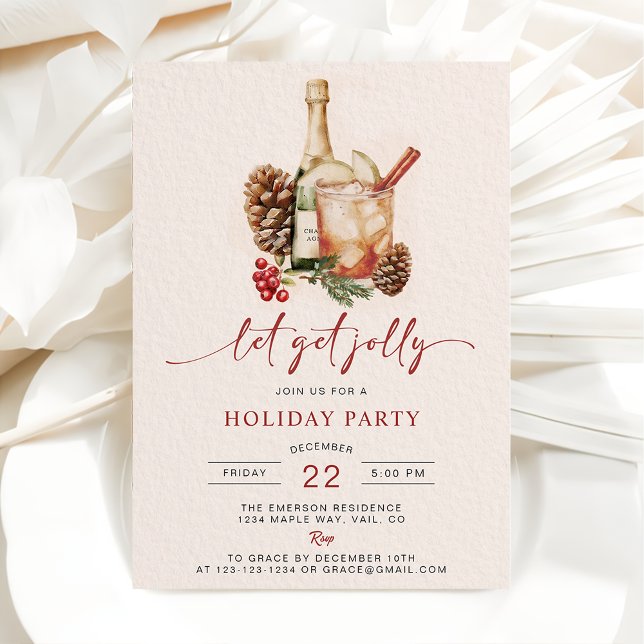 Holiday Drink Christmas Party Invitations (Creator Uploaded)