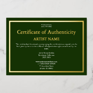 Holiday Edition Foil Certificate of Authenticity