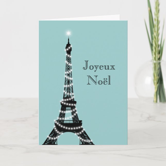 Holiday Eiffel Tower Card turquoise (Front)
