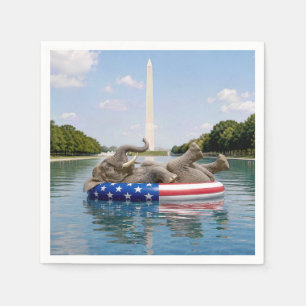 Holiday Elephant Floating In National Mall Pool Napkin