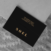 Holiday Envelope | Noel Black and Gold Christmas