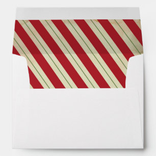 Holiday Envelope - Red Green Stripes Liner