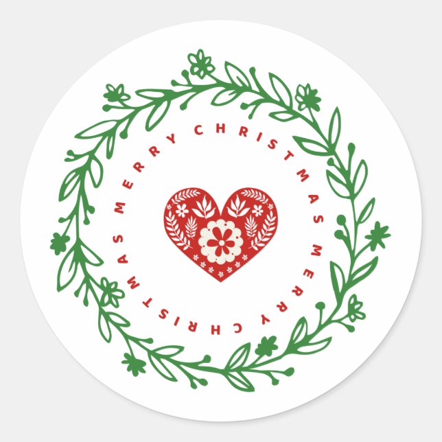 Holiday Envelope Seals or Gift Wrap Stickers (Front)