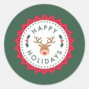 Holiday Envelope Seals or Gift Wrap Stickers