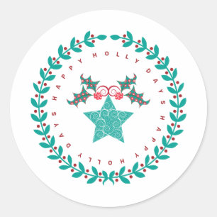 Holiday Envelope Seals or Gift Wrap Stickers