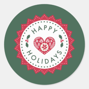 Holiday Envelope Seals or Gift Wrap Stickers