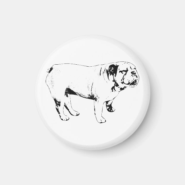 holiday errand calm, bulldog magnet (Front)