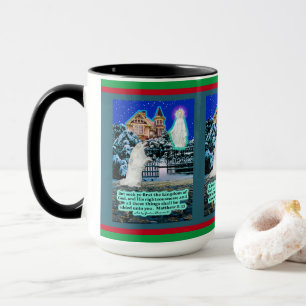 Holiday Eskie and Angel Scripture Matthew 6:33 Mug