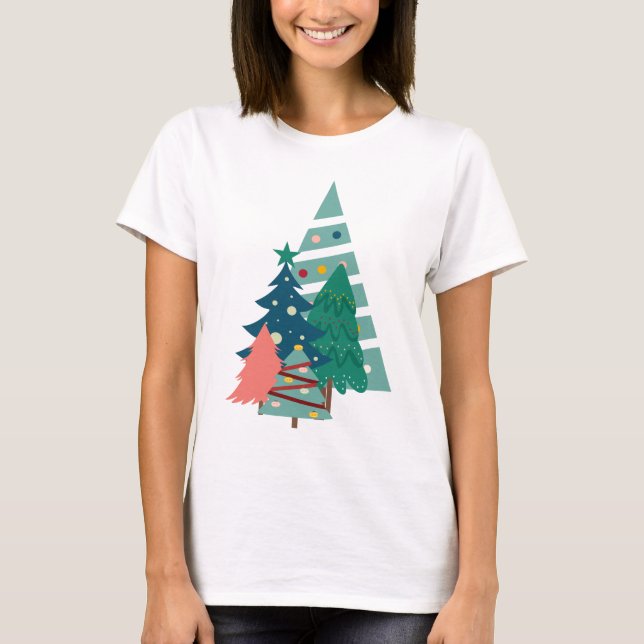 Holiday Evergreens Design T-Shirt (Front)