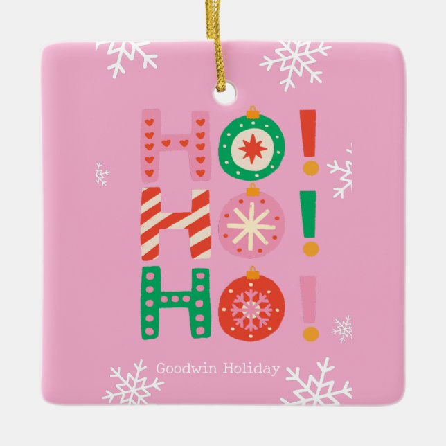 Holiday Family  Ceramic Ornament (Front)