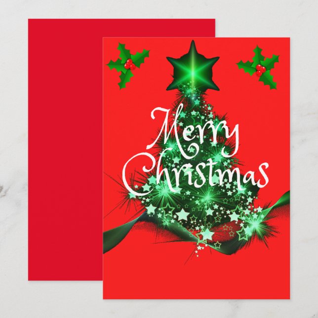 Holiday Family Christmas Tree  Card (Front/Back)