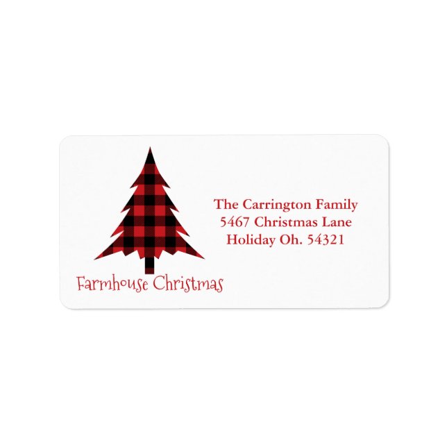 Holiday Farmhouse Christmas Tree Address Label (Front)