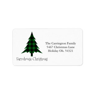 Holiday Farmhouse Christmas Tree Address Label