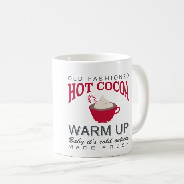 holiday farmhouse hot cocoa coffee mug (Front Right)