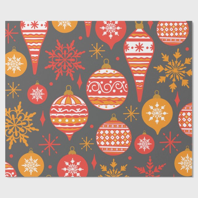 Holiday Faux Knit Pattern Christmas Personalised Wrapping Paper (Flat)