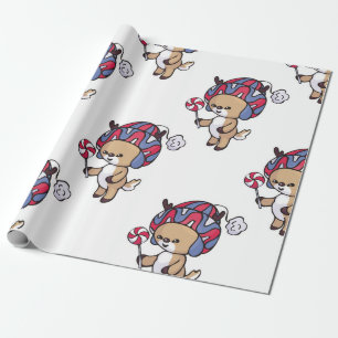Holiday Fawn with Lollipop Wrapping Paper