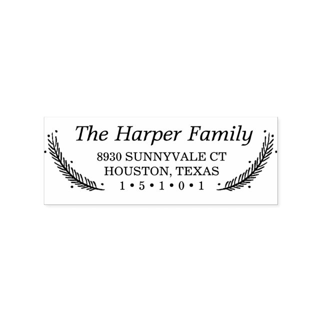 Holiday Feathers Return Address Stamp (Imprint)