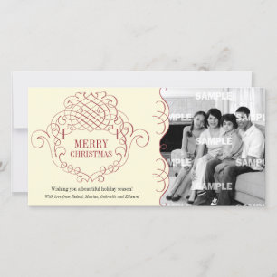 Holiday Filigree Ornamental photo card