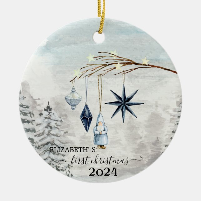 Holiday First Christmas Tree Decoration (Front)