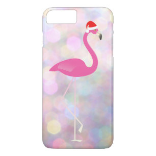 Holiday Flamingo iPhone 7 on colourful lights iPhone 8 Plus/7 Plus Case