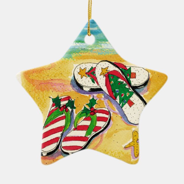 Holiday flip-flops - star ornament (Front)