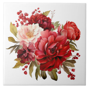 Holiday Floral Ceramic Tile