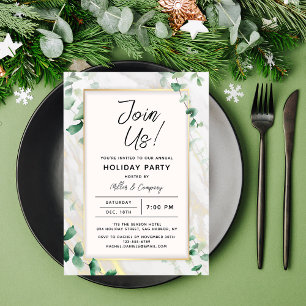 Holiday Floral Chic Corporate Christmas Party Invitation