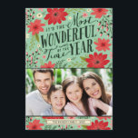 Holiday Floral Photo Card<br><div class="desc">Elegant modern holiday photo card features a whimsical typography design that says It's the Most Wonderful Time of the Year, surrounded by a colourful illustrated floral border. Personalise with your family photo and add your name and the year or other custom text. Click Customise It to change text font and...</div>