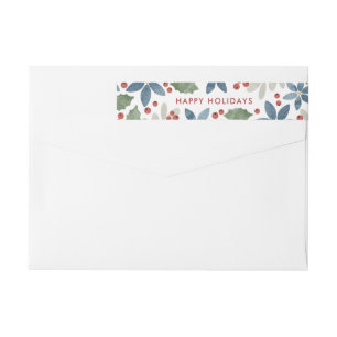Holiday Floral Return Address Labels