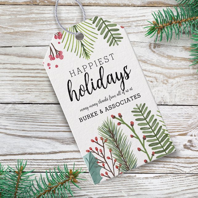 Holiday Foliage Christmas Personalised Gift Tags (Holiday Foliage Christmas Personalized Gift Tags)